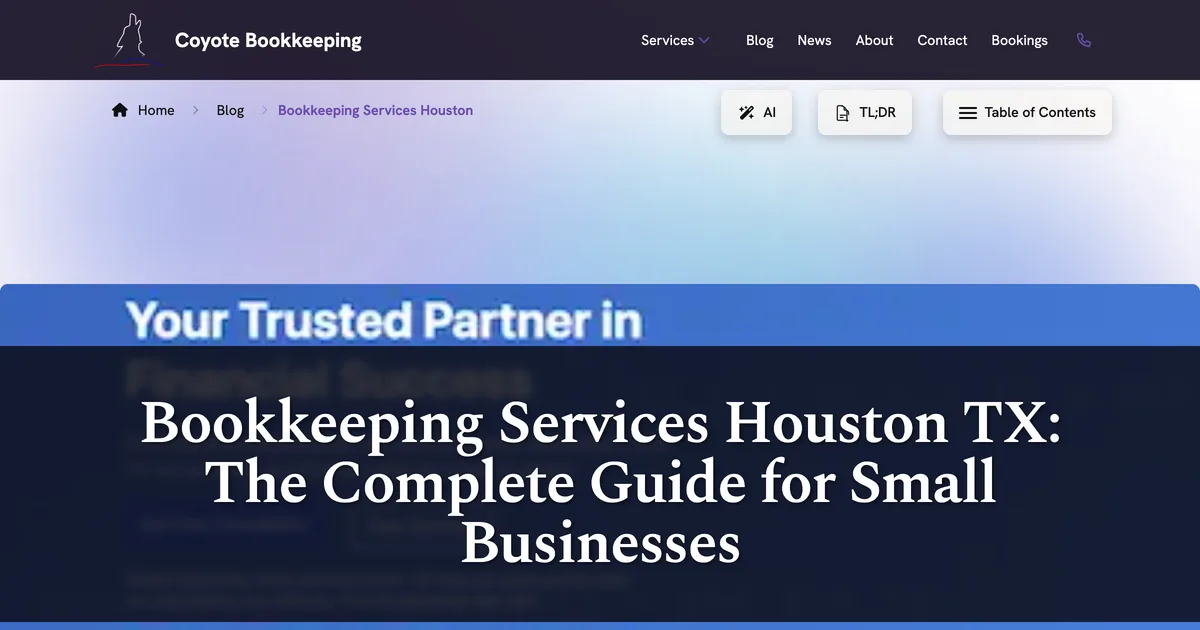 How Much Do Bookkeeping Services Cost in Houston? (2026 Guide)