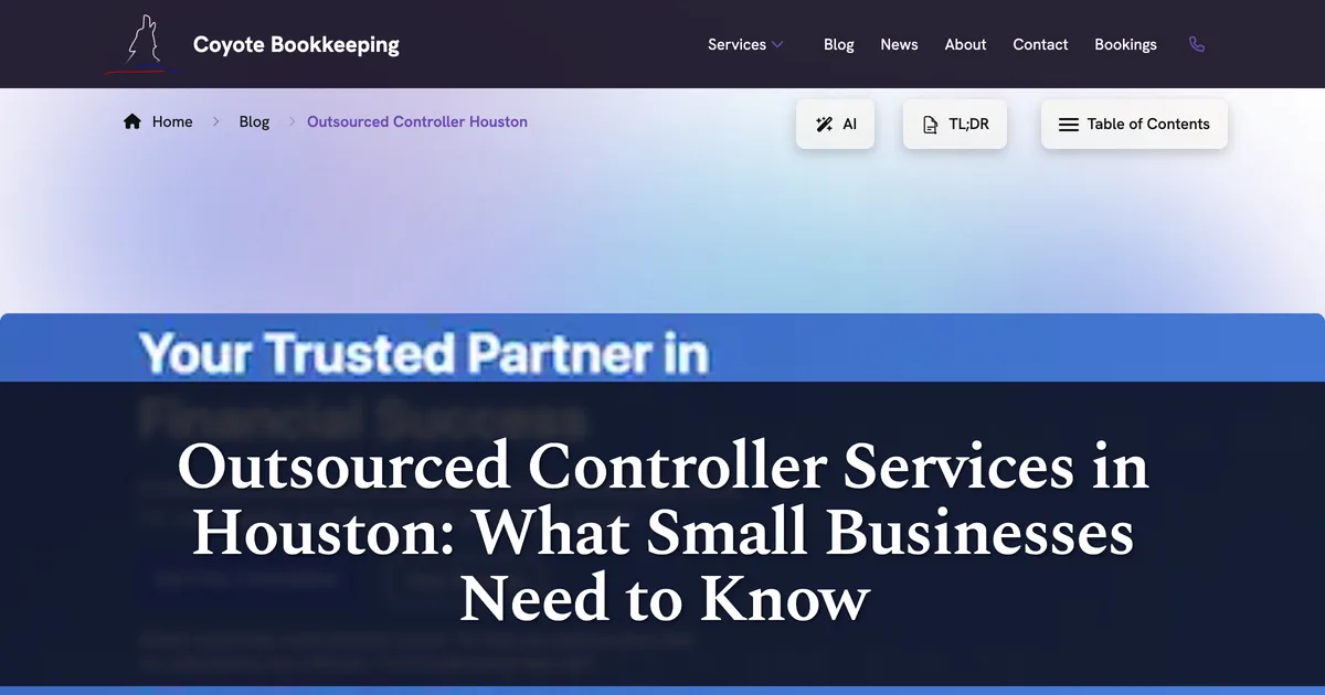 Outsourced Controller Services in Houston: What Small Businesses Need to Know